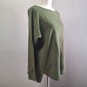 Charter Club Luxury Cashmere Sweater Top Green Soft Tags Womens Large High End